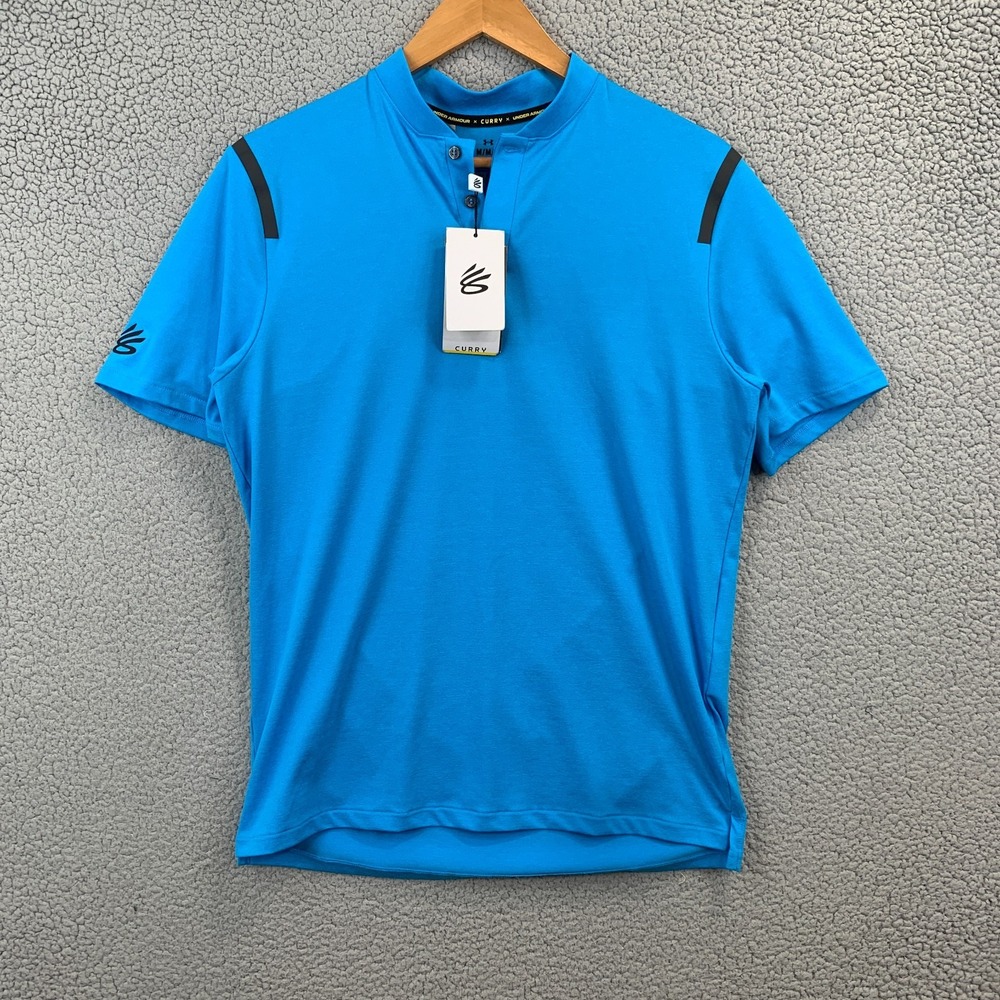 Under Armour Curry Splash Icon Purple Fitted Polo Men's Size Medium 1383982 NWT